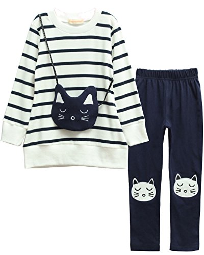 Ancia Baby Girl Kids Toddlers Long Sleeve Top Pant Legging Set