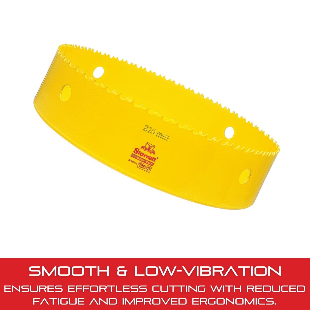 Starrett Bi-Metal Deep Cut Hole Saw with Abrasion Resistant HSS Teeth - Ideal for Cutting Metal, Steel, and Wood - 210mm Diameter, 2" Depth - DCH210M-G