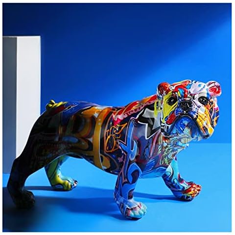 Colorful Puppy Statue,Creative Graffiti Art Multicolor Dog Figurine Cover