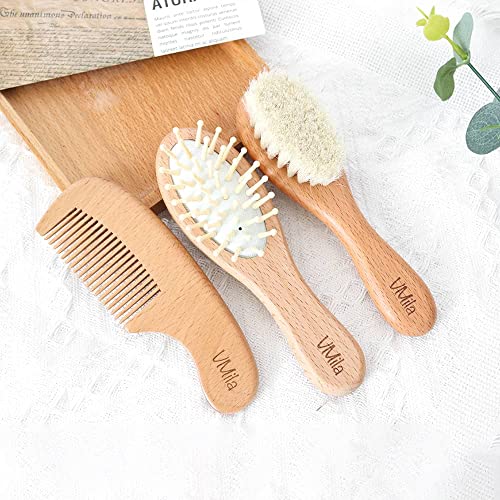 Image of VMila Baby Hair Brush and Comb Set - Gentle Cradle Cap Brush - Perfect Toddler Hair Brush - Essential Baby Hairbrush for Newborns