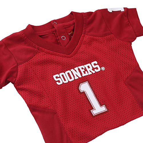 FAST ASLEEP NCAA Boys Infant Football Uniform Pajamas, 6-9 Months, Crimson