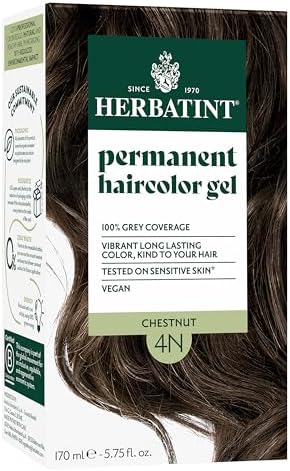 Herbatint Permanent Hair Dye For Women - 4N Chestnut - For Up To 100% Gray Coverage of Resistant Gray Hair - Ammonia-Free, Alcohol-Free & Vegan - Salon Influenced Hair color 5.75 fl oz
