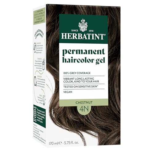 Herbatint Permanent Hair Dye For Women – 4N Chestnut – For Up To 100% Gray Coverage of Resistant Gray Hair – Ammonia-Free, Alcohol-Free & Vegan – Salon Influenced Hair color 5.75 fl oz