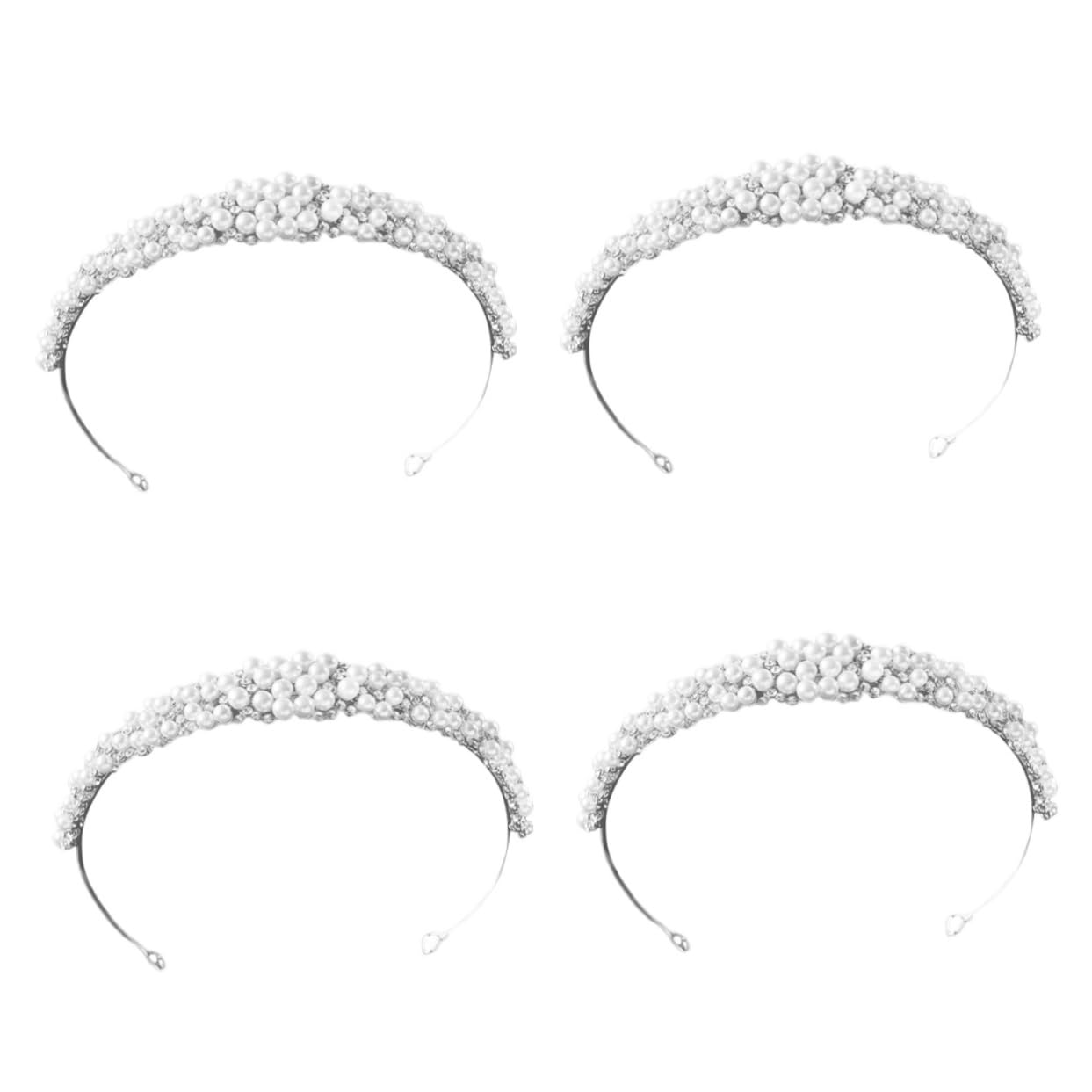 4 piezas accesorio para el pelo diadema nupcial AB diamantes de imitación accesorios para el cabello nupcial diademas de perlas para mujeres diademas brillantes para mujeres tocado de