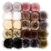 24 Pieces Faux Fur Pom Pom Balls Fur Fluffy Pompom Ball with Elastic Loop for Hats Shoes Scarves Gloves Scarves Bag Keychain Charms Accessories(12 Colors, 12 Pairs)