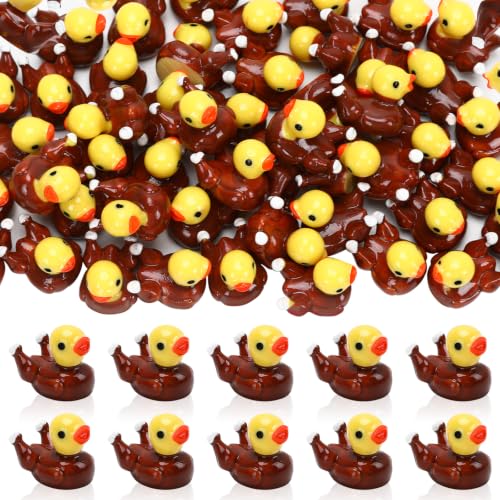Image of JUNEBRUSHS 50 Pcs Thanksgiving Mini Resin Turkey Ducks Fall Figurines