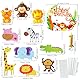 Joyek 12-tlg. Dschungel Tortendeko Set – Happy Birthday Cake Topper Tiere für 1. Geburtstag – Safari Deko Kindergeburtstag Junge Mädchen
