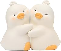 Vista 3 de Sujetalibros, sujetalibros patos decorativos extremos de libros 2 piezas lindo de dibujos animados pato abrazo único libro extremos de libro