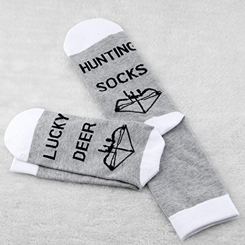 JXGZSO 2 Pairs Lucky Deer Hunting Socks Hunting Gift Ideas for Hunting Dad/Husband/Grandpa3