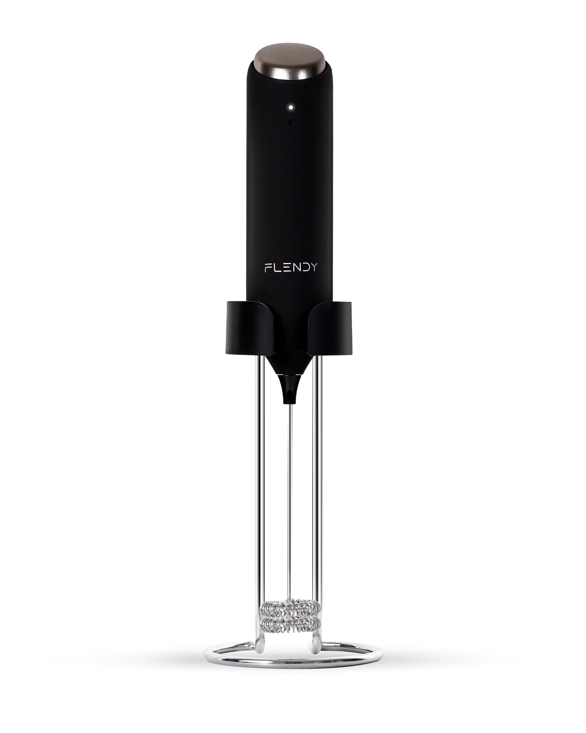 Flendy Wiederaufladbarer Hand Milchaufschäumer Stab, Aufschäumer Stab mit USB-C Ladehalterung, Mini Milchaufschäumer elektrisch Stab Aufladbar für Kaffee, Matcha, Proteinshake, usw.