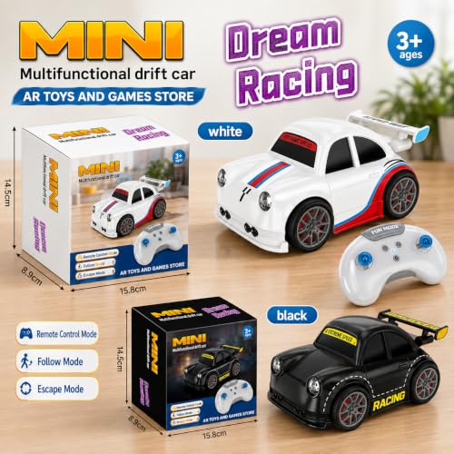 Image of Remote Control Intelligent Sensor Drift Car for Kids | 4WD Mini RC Drifting Car with Follow Me & Escape Mode, Music, LED Lights | Interactive Toy Gift for Boys and Girls