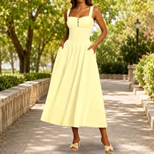 Robe pour invités de mariage : la tenue midi à col carré idéale à offrir