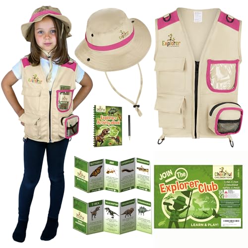 Cheerful Children Toys Explorer Costume Kids Zookeeper Set Ages 3-7 Pink