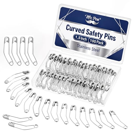 Mr. Pen- Curved Safety Pins 1.5 Inch 100 Pack