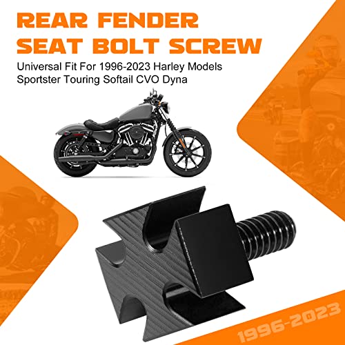 Eumti Black Stainless Steel Rear Seat Bolt Screw Mount Iron Cross 1/4"-20 Thread Compatible With Harley Davidson Touring Street Glide Softail Dyna Sportster Cvo Fatbob 1996-2023 #TOP5