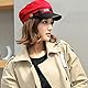 Chauffeurhut für Herren und Damen, klassische Vintage-Newsboy-Kappe, Kostüm, Hüte, Baskenmütze, Rot/Ausflug, einfarbig (Getaway Solids), Einheitsgr��e