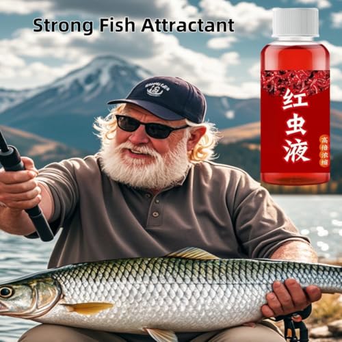 Red Worm Bait Fish attractant 2PCS 60ML,Red40 Red Ink Fishing Liquid,Natural Trout Bait Scent Fish Attractants, Strong Fish Attractant - Image 5
