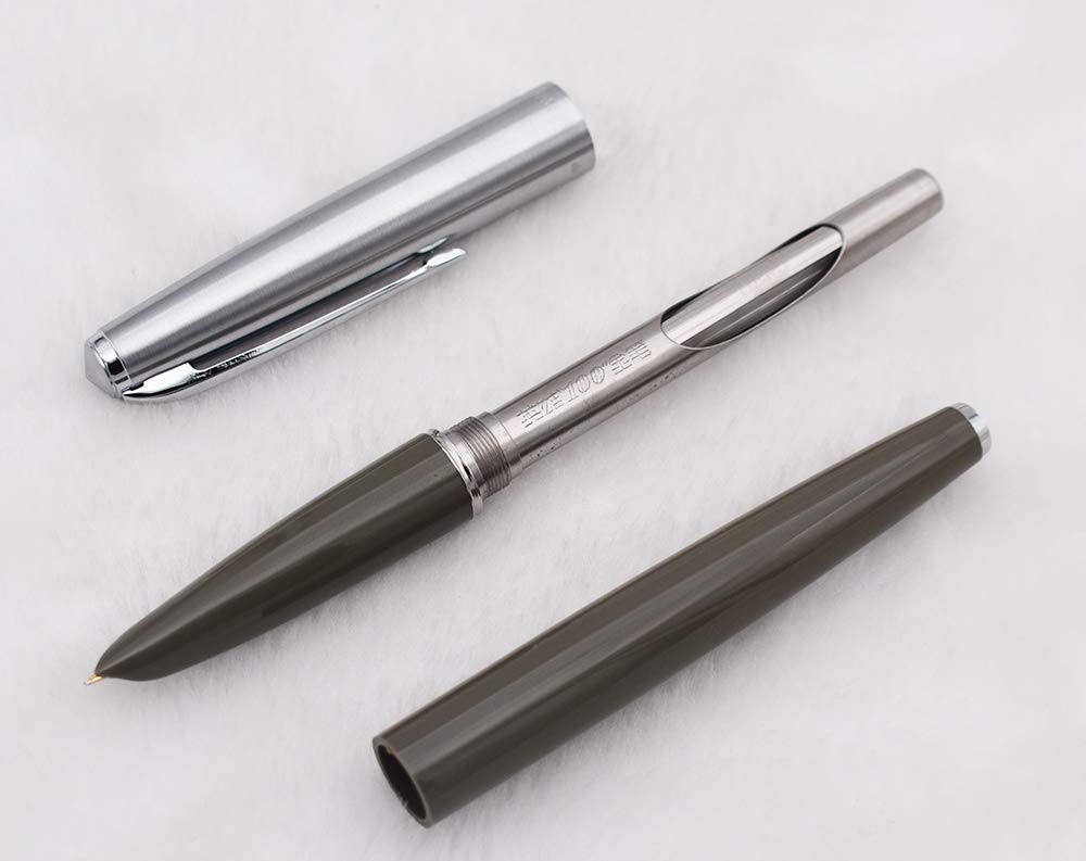 Amazon.com : Hero 100 Fountain Pen 14K Fine Nib, Steel Hooded