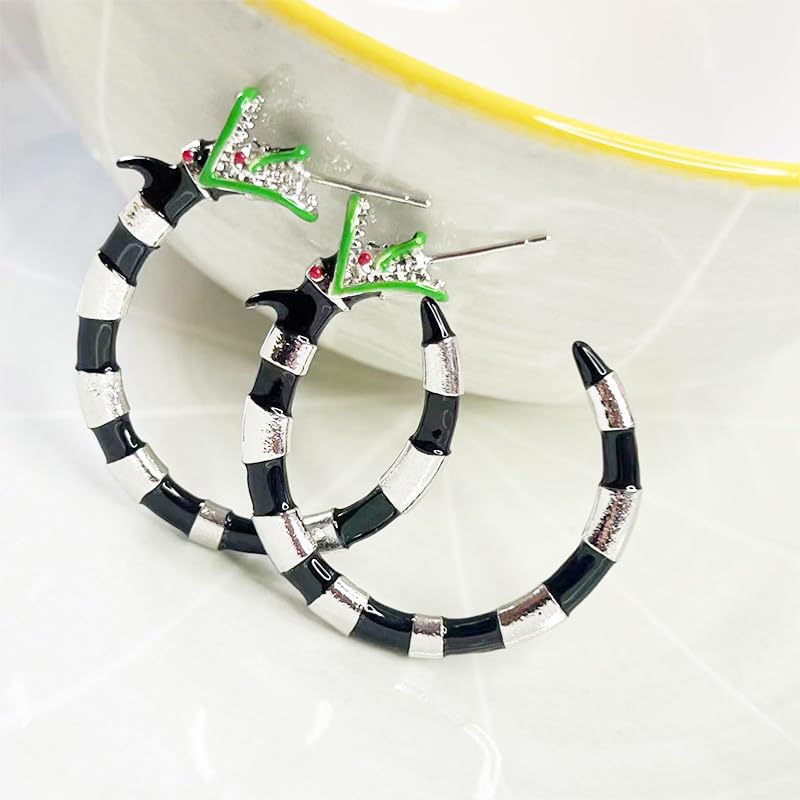 Beetle Sandworm Juice Hoop Earring - Coral Snake Earrings - Costume Jewelry for Women3