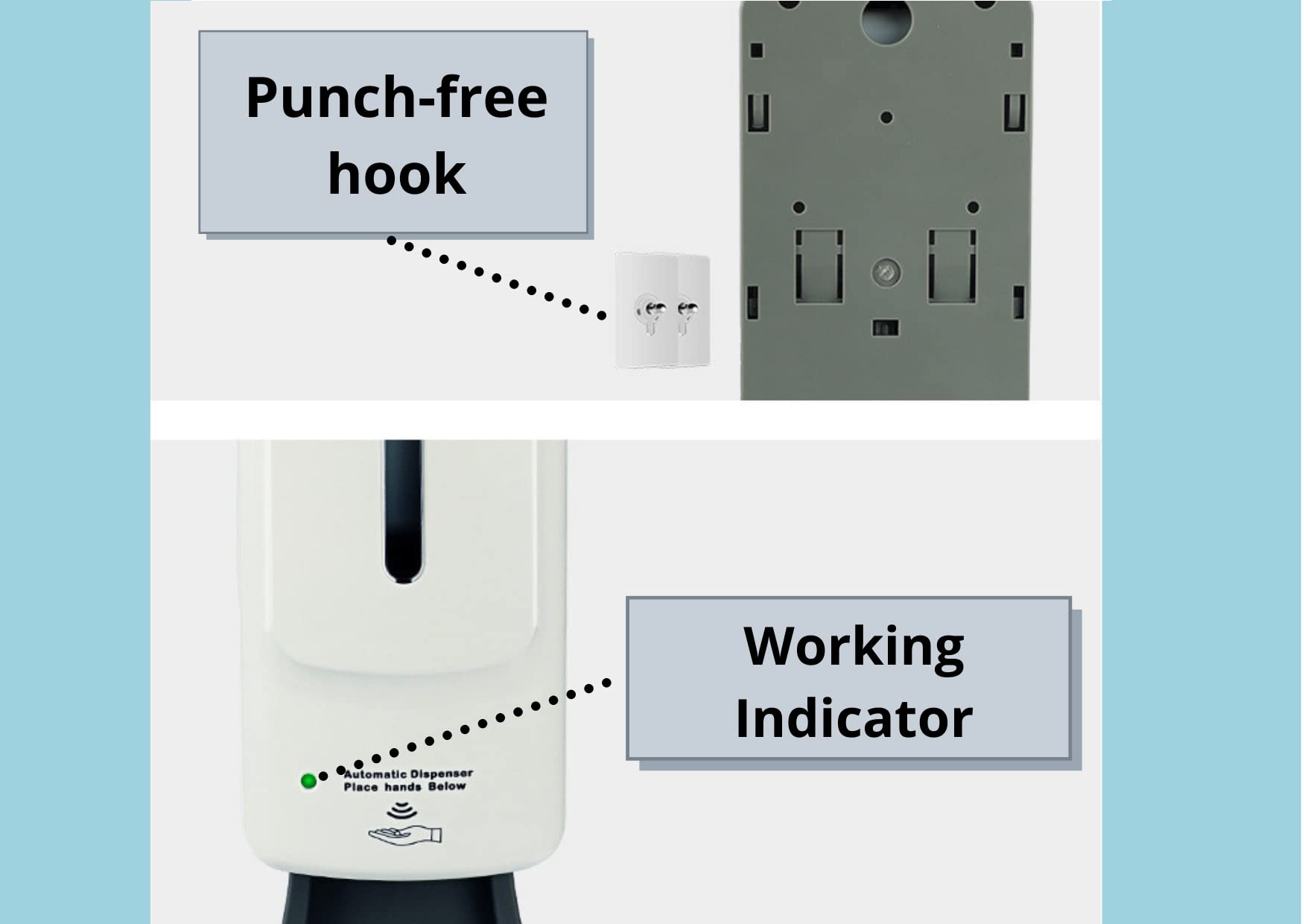 Distributeur Automatique de désinfectant pour Les Mains par Induction Infrarouge, capacité extrêmement Grande sans Contact 1000 ML, Verrouillage supérieur Facile à Ouvrir/Fermer, Couleur Blanche