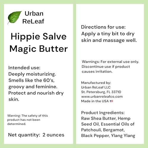 Urban Releaf HIPPIE SALVE Magic Butter ! Groovy Botanicals, Shea Butter And 100% Natural, Patchouli thumb #4