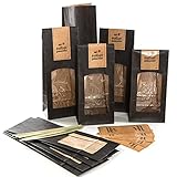 Logbuch-Verlag 10 Geschenktüten mit Aufkleber MIT LIEBE SELBSTGEMACHT - Papiertüte mit Fenster & Folie - Verpackung Lebensmittel 8,5 x 5 x 26,5 cm