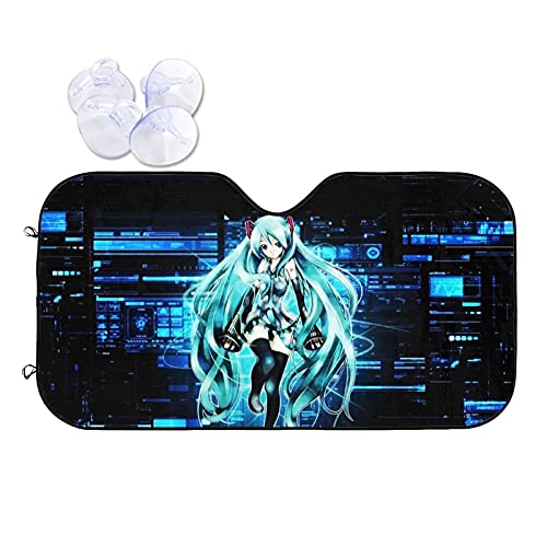 初音 ミク サンシェード 車 遮光 遮熱 車用 サンシェード uvカット 日よけ 車中泊 プライバシー保護 暑さ対策 簡単取付 紫外線カット フロントガラス用 S