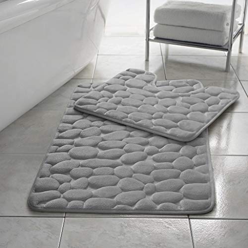 Comfort Collections Badematten-Set, 2-teilig, rutschfest, weicher WC- und Badteppich, Memory-Schaum,...
