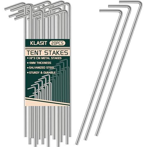 KLASIT Tent Stakes Heavy Duty-20Pack7.1In Ground Stakes,Treated With Galvanization for