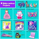 KRAFUN Craft Workshop Licorne & Trousse de sirène Âge 3+ | 10 Enveloppes 19 projets: licorne, sirène, princesse & Lama artisanat. 10 enveloppes & instructions pour les filles & bambins