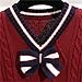Boys Girls School Uniform Knit Sweaters Vest Sleeveless Bowknot V Neck Preppy Pullover 2025 Fashion (Red, 12-13 Years)