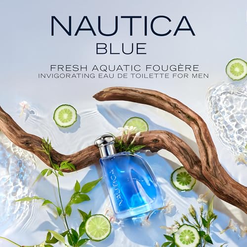 Image of Nautica Blue Giftset, 1.6 fl oz EDT + 5.9 oz Deodorizing Body Spray, Notes of Bergamot, Waterlily, Sandalwood, Men's Fragrance, Long Lasting, Everyday Fragrance