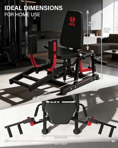 Image of HVO Hip Adduction Abduction Machine: Abductor Adductor Machine-Inner and Outer Thigh Machine Glute Machines Thigh Master for Hip Abduction with 6 Levels Gear System Glute Machines