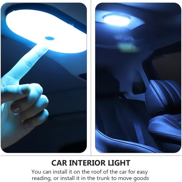 Hemobllo Magnetic LED Car Dome Light, 5.5" USB Rechargeable Touch-Control Roof Lamp for Trunk, Cargo & Closet, Portable Reading Light