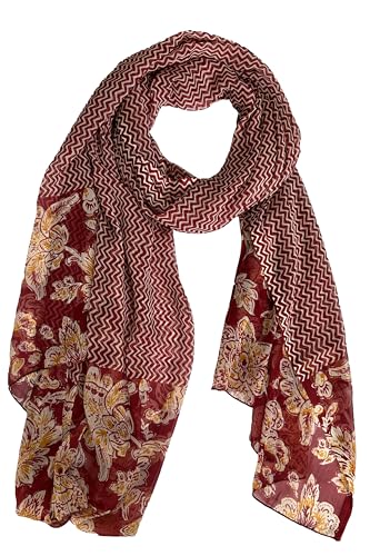 Image of Yash Gallery Women's Poly chiffon Floral Print Dupatta for Women's and Girls
