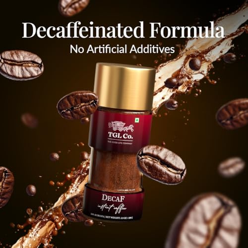 Image of TGL Co. Decaf Premium Spray Dried Instant Coffee (100G) | 100% Robusta | Decaffeinated | Sleep-friendly, non-addictive, wellness coffee.