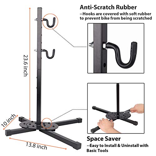 ZPARIK Bike Stand Indoor Storage Bicycle Stand, Simple Bike Holder Repair Stands Floor Parking Rack for Maintenance, Space Saving Portable Bike Rack for Garage, A Good Choice for Home Bikes Storage - Thumbnail 2