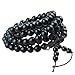 SUNYIK Black Ebony Wood 108 Tibetan Buddhist Mala Bracelet Beaded Prayer Bead(8mm)