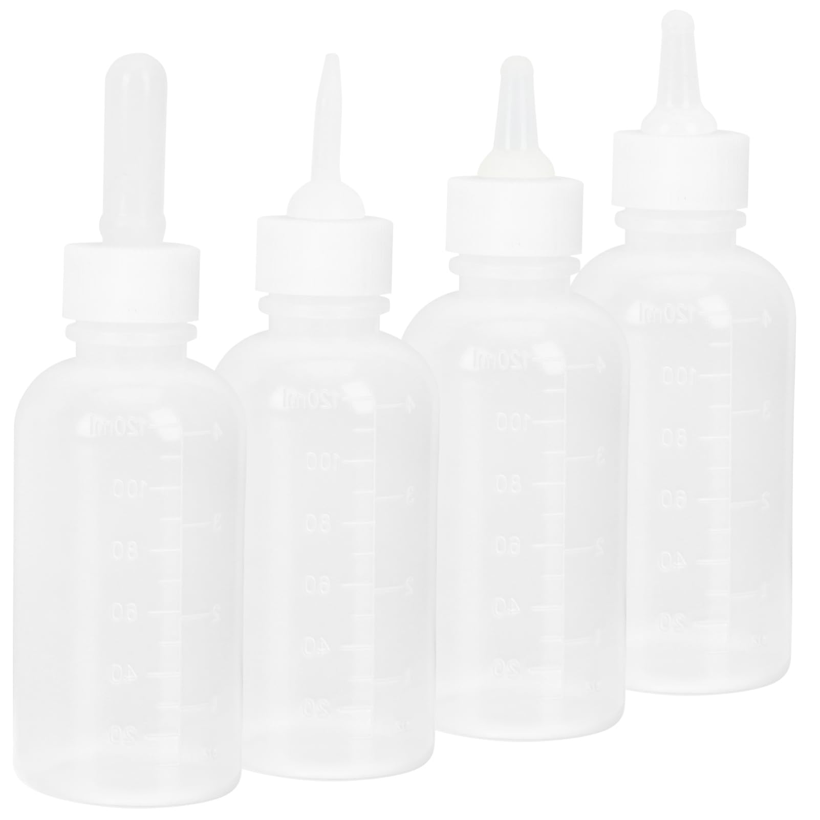 Hohopeti Tiny Pet Nursing Bottles 4pcs Kitten Milk Bottle for Puppies Milk 120ml Reusable