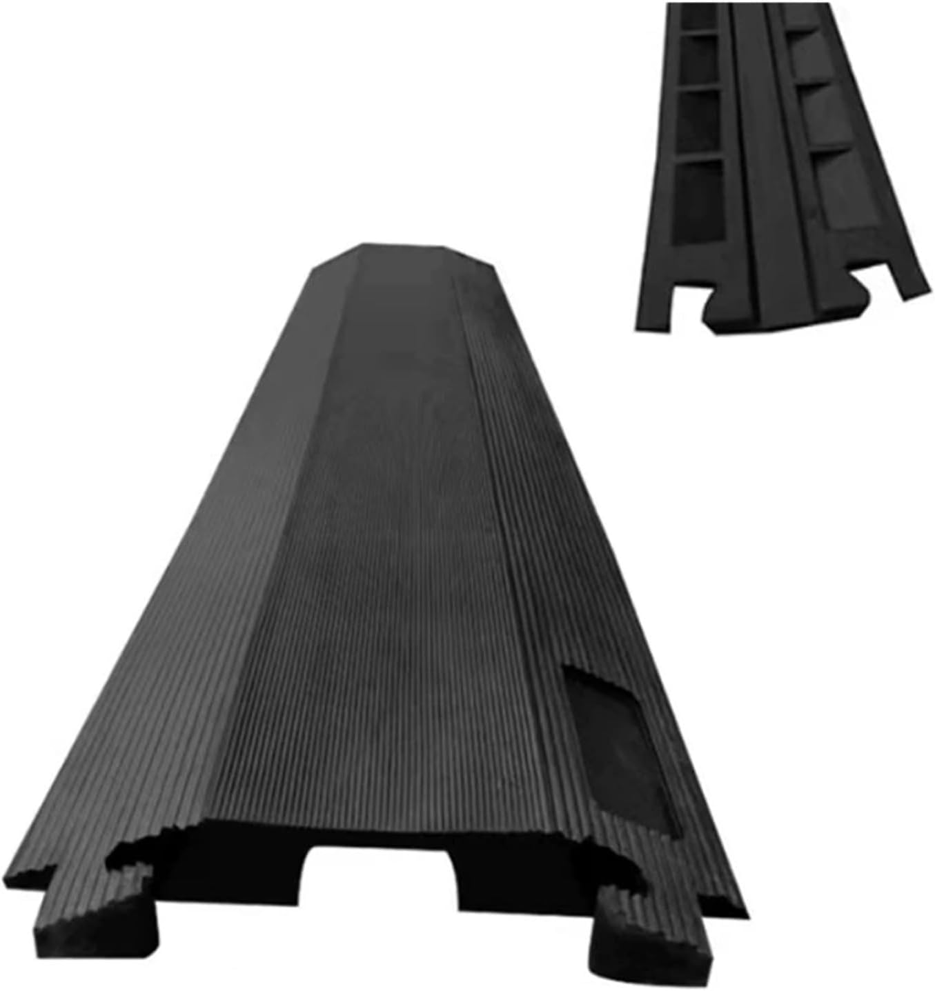 1チャンネルケーブルホースプロテクター ケーブルプロテクターゴムドライブ 1000mm黒色アンチシルプモジュラードライブウェイランプ