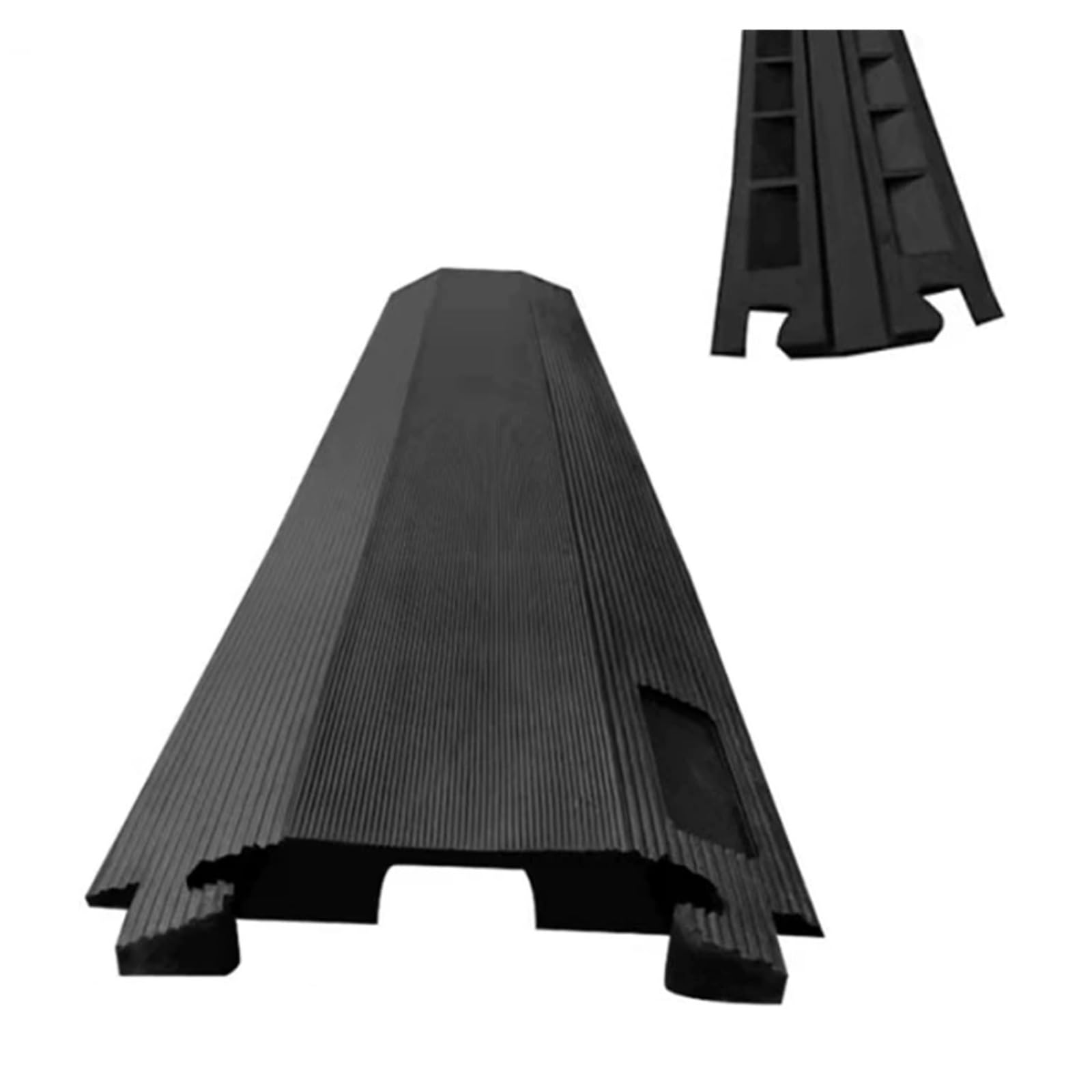 Canaleta Cables Suelo de 1 Canal, Protector Cable de Goma para Pasar Sobre Ellos, Rampas para Coches Modular Antideslizante Negra de 1000 Mm, Soporta 300 Kg para Mangueras(1000x220x30mm/39x9x1.2in)
