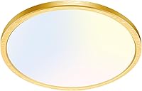 Vista 50 de Paquete de 2 lámparas de techo LED de montaje empotrado, color negro, 12 pulgadas, 28 vatios, regulable y 3000K-4500K-6000K, lámpara de techo de 3