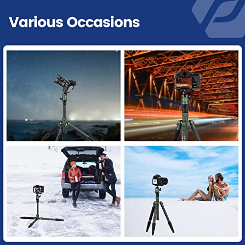 Fotopro 60" Carbon Fiber Camera Travel Tripod, 2lbs Super Lightweight Compact Tripod with 360° Metal Ball Head, Detachable Monopod, with Arca QR Plate & Bag, Load up to 8KG/17.63lbs, for SLR DSLR - image 7