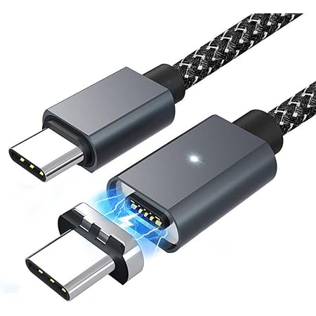 Sisyphy 磁気 急速充電USBCケーブル、USB2.0 PD 100W 5ピン TYPE-C 480Mbpsデータ転送 ビ映像出力なし McbookPro/Air対応およびその他のUSB Cデバイス対応
