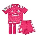 adidas Performance Real Madrid Away MINIKIT Jersey de Futbol Soccer Rosa per Ninos Climacool