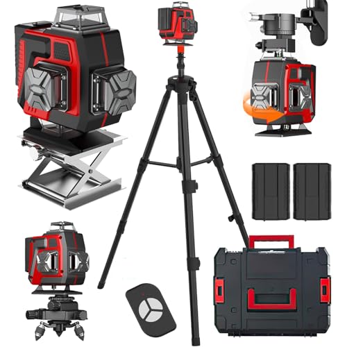 Niveau Laser Vert Autonivelant 4x360°, Rotatif 4D 16 Lignes Autonivellement Niveau, Laser Chantier...