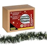 Idena 31345 - Ghirlanda di abete a LED con 24 LED in bianco caldo, con funzione timer per 6 ore, funzionamento a batteria, circa 2,2 m di lunghezza, decorazione per interni, decorazione per feste
