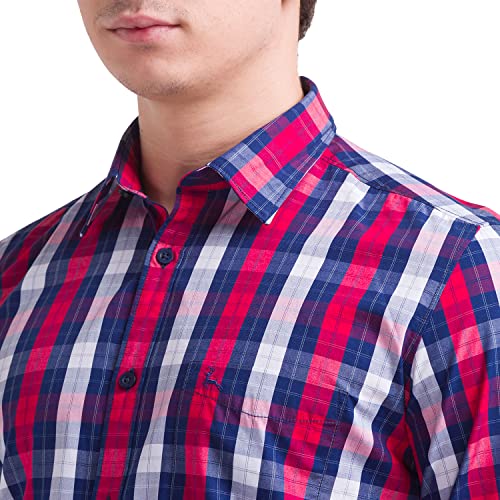 Image of Parx Men's Full Sleeve Slim Fit Dark Blue Casual Shirt