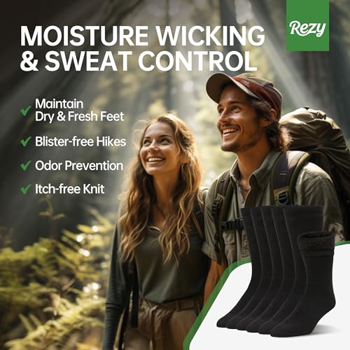 Rezy Durable Merino Wool Socks Mens & Womens- Warm, Thick, and Comfortable Thermal Socks4