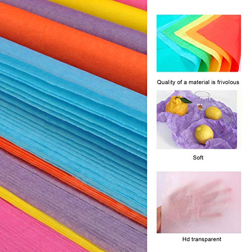 200 Sheets 20 Multicolor Tissue Paper Bulk Gift Wrapping Tissue Paper Decorative Art Rainbow Tissue Paper 12" X 8.4" For Art Craft Floral Birthday Party Festival Tissue Paper #TOP3